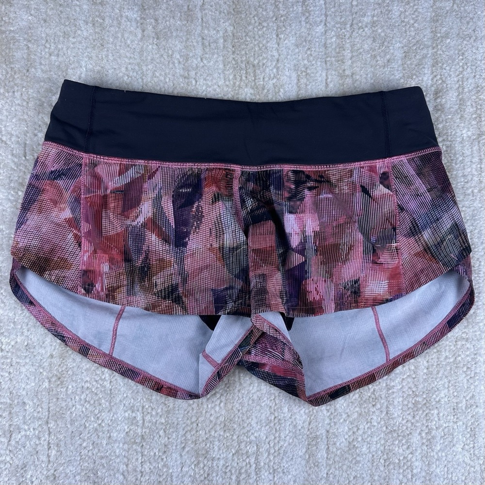 Lululemon Speed Shorts Firework Floral Running Work Out Womens 8 Performance Fun